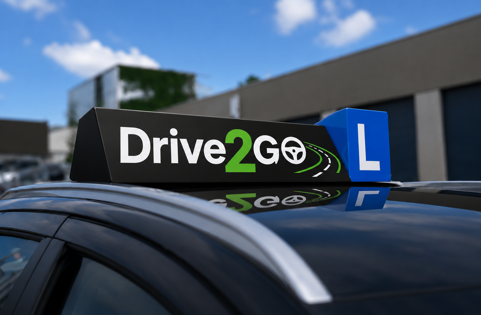 Rustige sfeer tijdens een autorijles bij Drive2Go